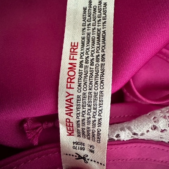 Free People Intimately Lace & Satin Maxi Slip Dress | Fuchsia Pink | Size S - Picture 9 of 9